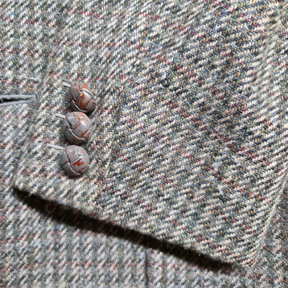 Vintage Bagir Men's Sport Coat Blazer 46 EU 36 US Brown Wool Tweed Poltex Chile - Picture 12 of 16